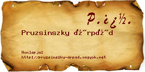 Pruzsinszky Árpád névjegykártya