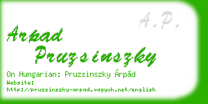arpad pruzsinszky business card